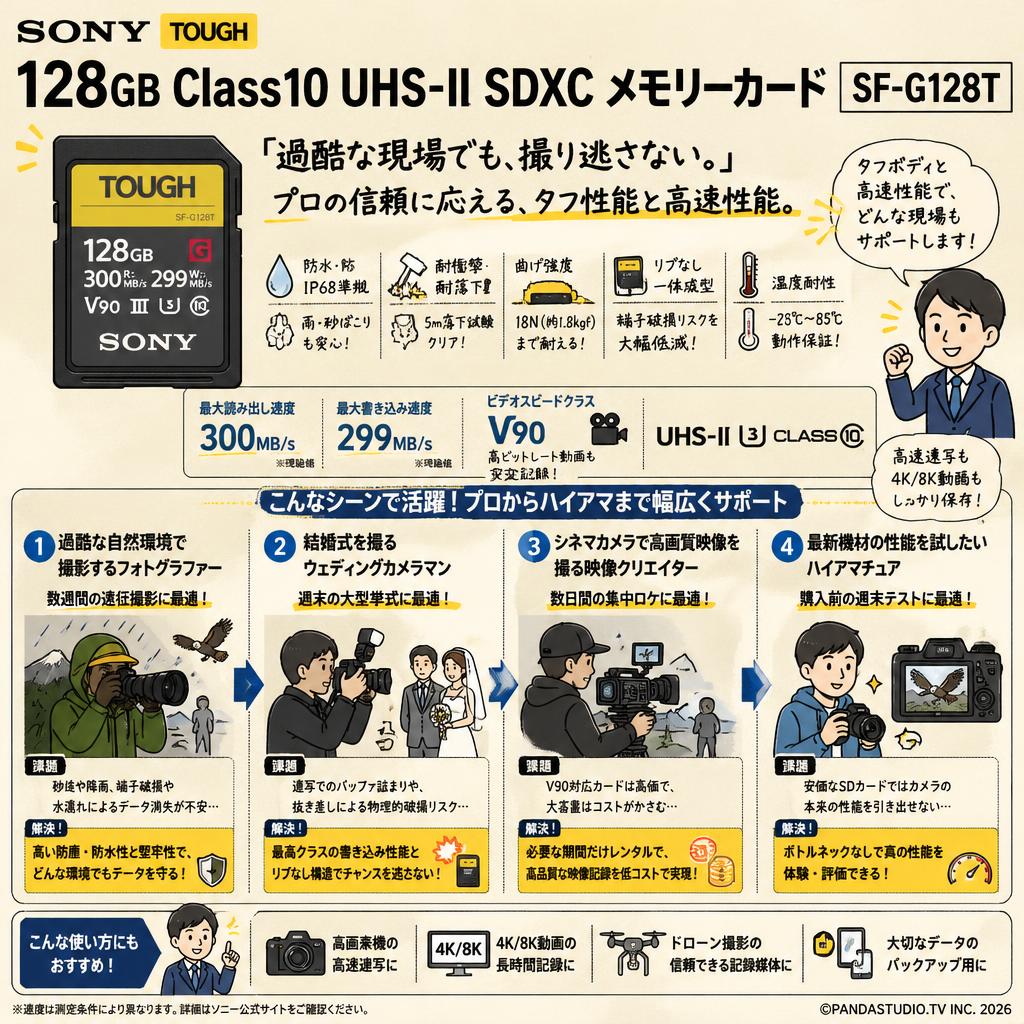 SONY  TOUGH 128GB Class10 UHS-II SDXC メモリーカード SF-G128T おもな対象のお客様