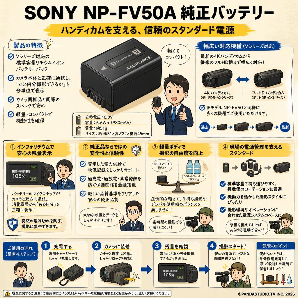 SONY NP-FV50A 純正バッテリー 概要
