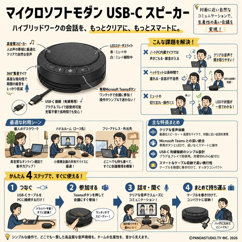 マイクロソフトモダン USB-C スピーカー 概要