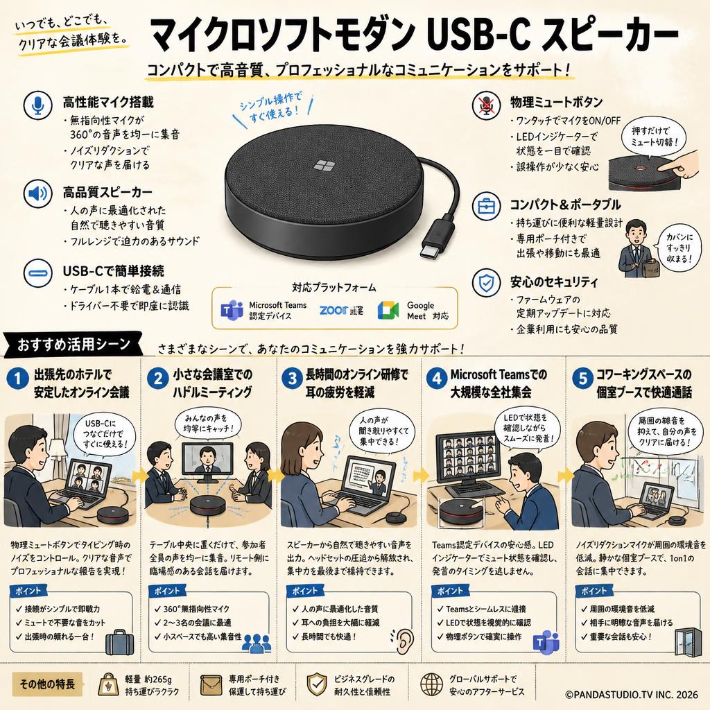 マイクロソフトモダン USB-C スピーカー 用途