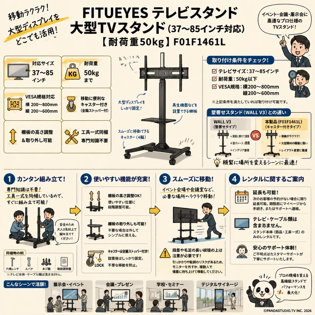 FITUEYES テレビスタンド 大型TVスタンド （37~85インチ対応）【 耐荷重50kg】F01F1461L FAQ（よくある質問と答え）