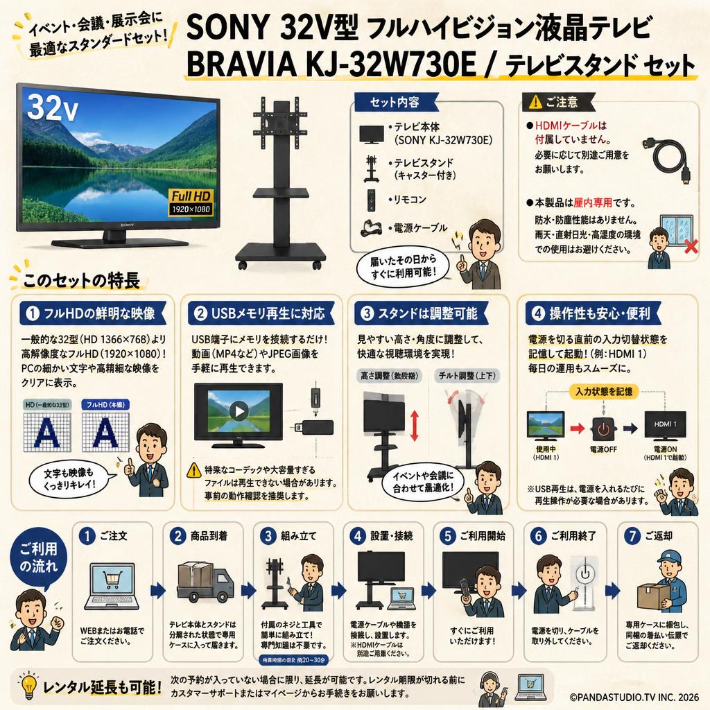 SONY 32V型 フルハイビジョン液晶テレビ BRAVIA KJ-32W730E / テレビスタンド セット FAQ（よくある質問と答え）