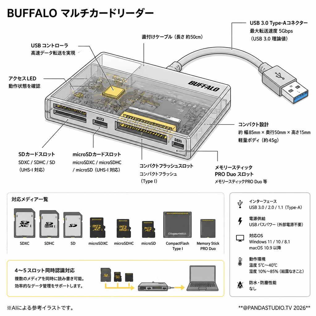 BUFFALO マルチカードリーダー スペック