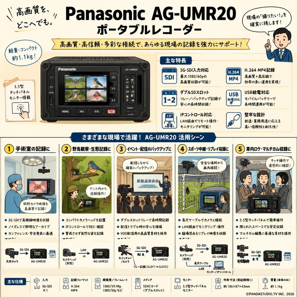 Panasonic AG-UMR20 ポータブルレコーダー 用途