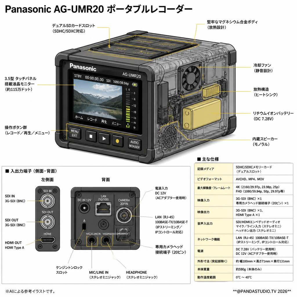 Panasonic AG-UMR20 ポータブルレコーダー スペック