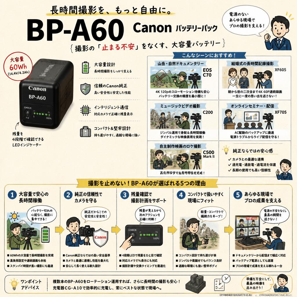 BP-A60 Canon バッテリーパック 用途