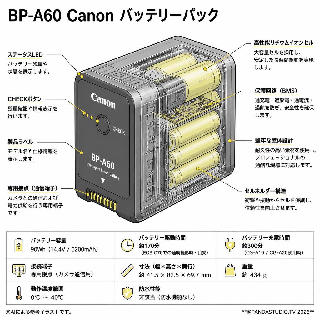 BP-A60 Canon バッテリーパック スペック