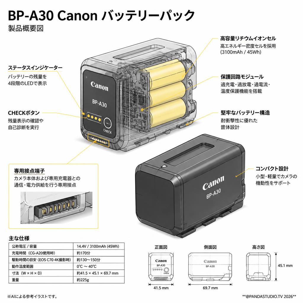 BP-A30 Canon バッテリーパック スペック