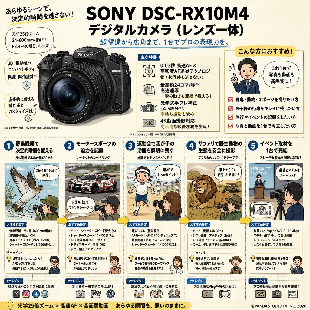 SONY DSC-RX10M4 デジタルカメラ（レンズ一体） 用途
