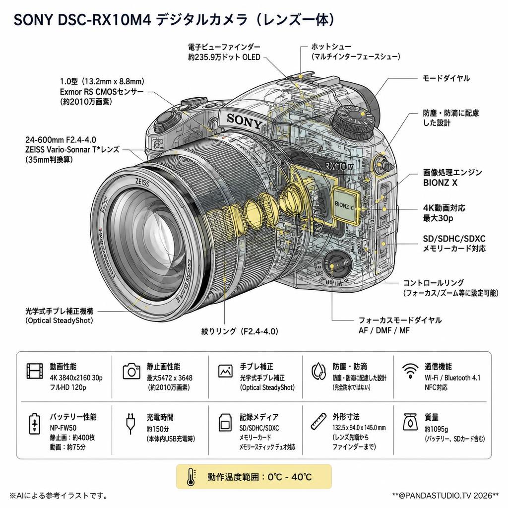 SONY DSC-RX10M4 デジタルカメラ（レンズ一体） スペック