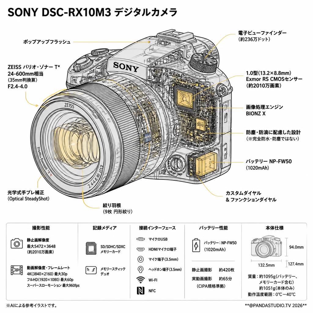 SONY DSC-RX10M3 デジタルカメラ スペック