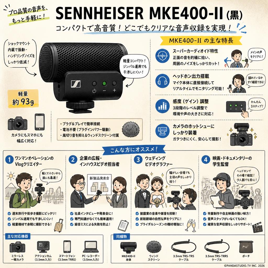 SENNHEISER  MKE400 -II (黒) おもな対象のお客様