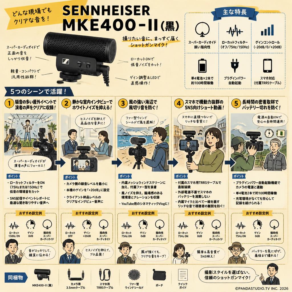 SENNHEISER  MKE400 -II (黒) 用途