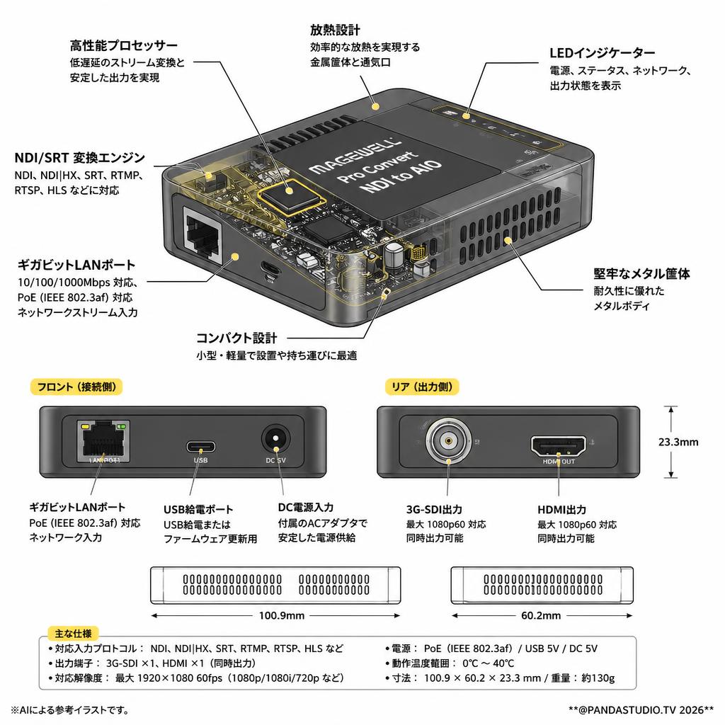 Magewell Pro Convert NDI to AIO スペック