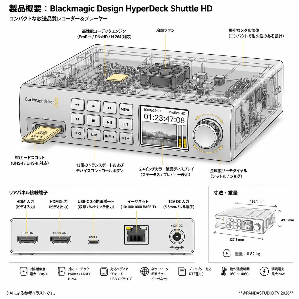 Blackmagic Design HyperDeck Shuttle HD スペック