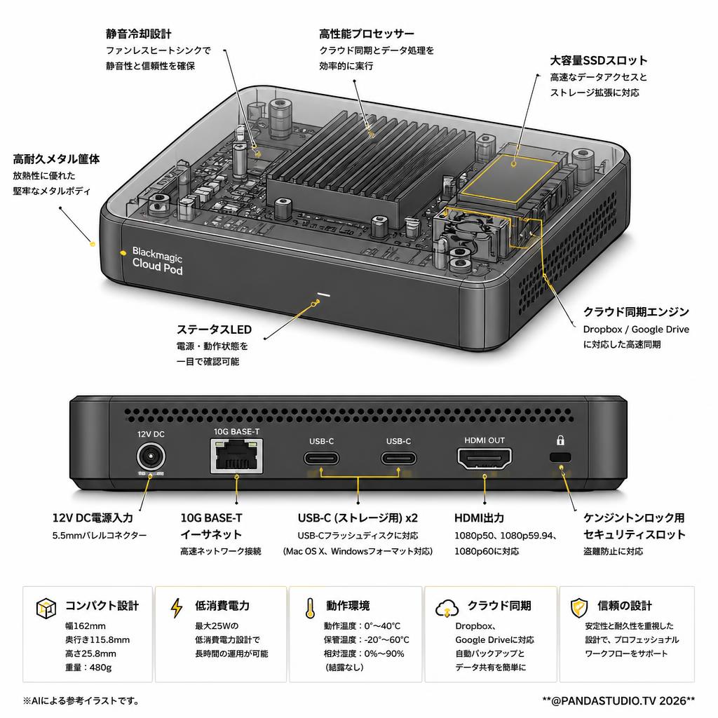 Blackmagic Cloud Pod スペック