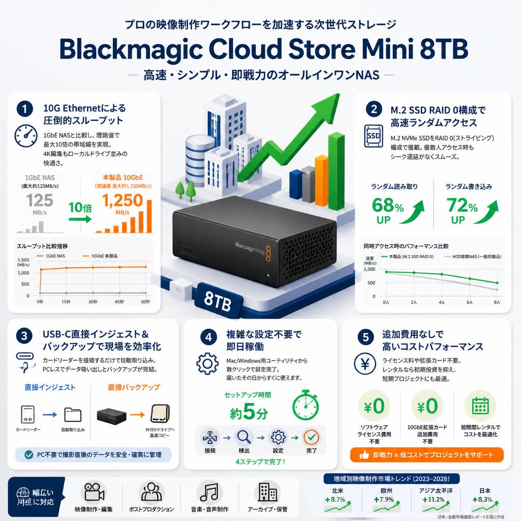 Blackmagic Cloud Store Mini 8TB セールスポイント