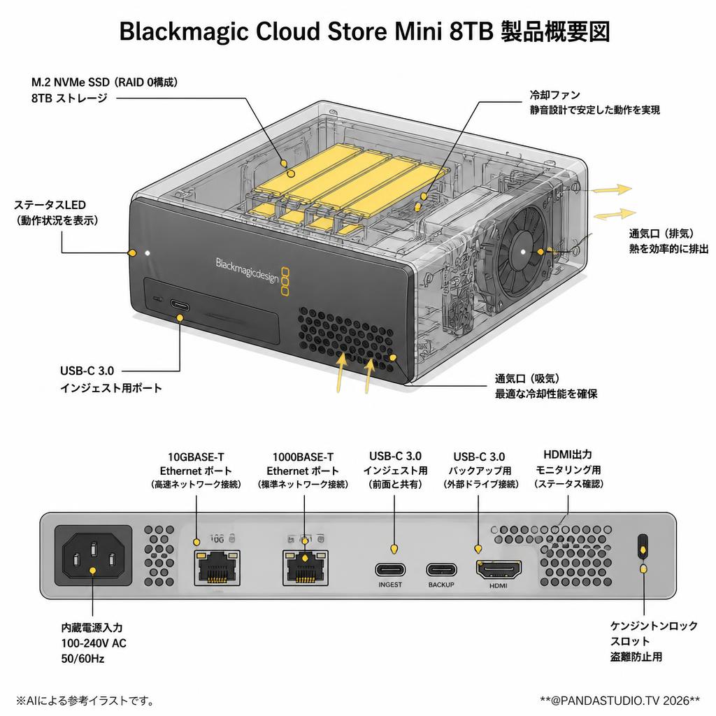 Blackmagic Cloud Store Mini 8TB スペック