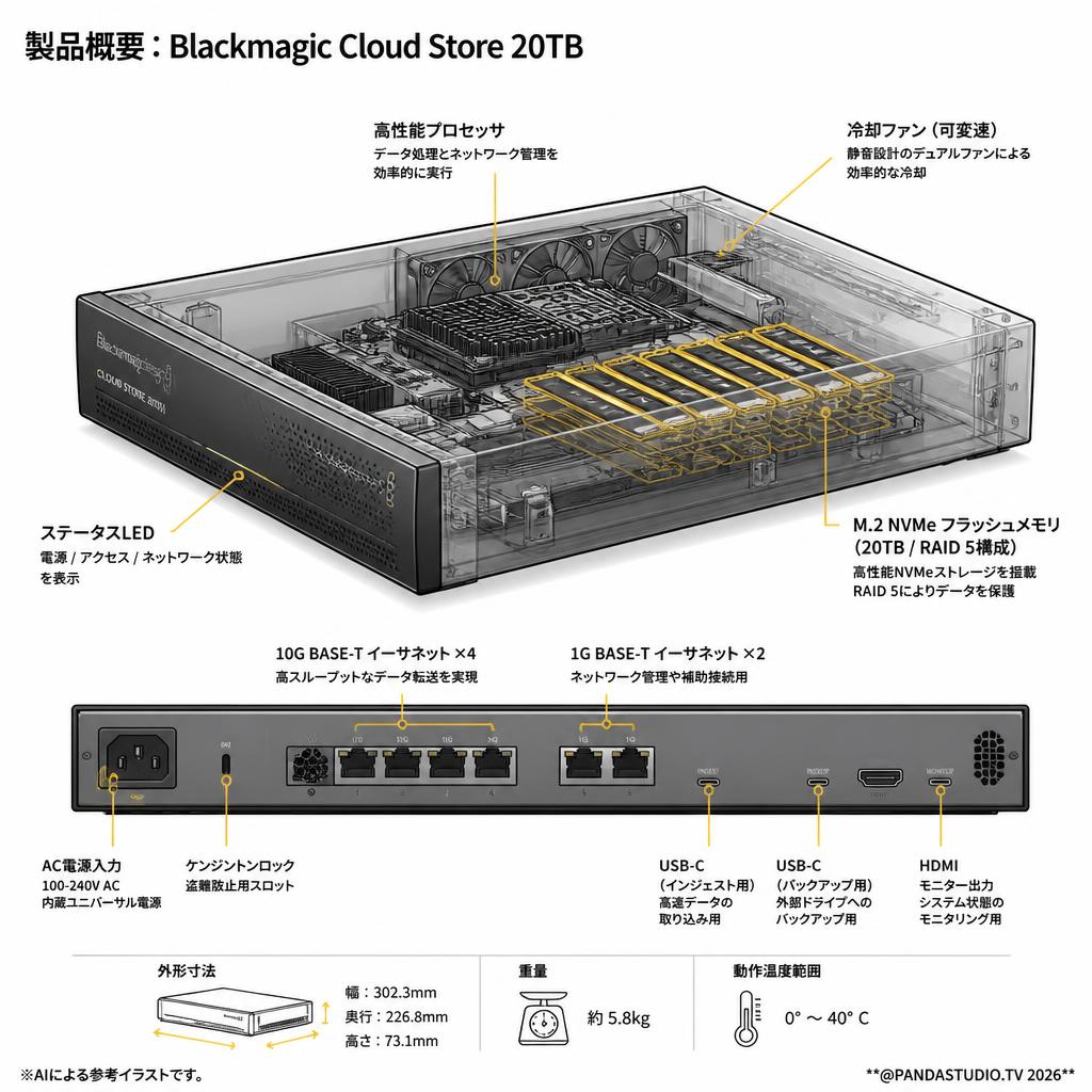 Blackmagic Cloud Store 20TB スペック