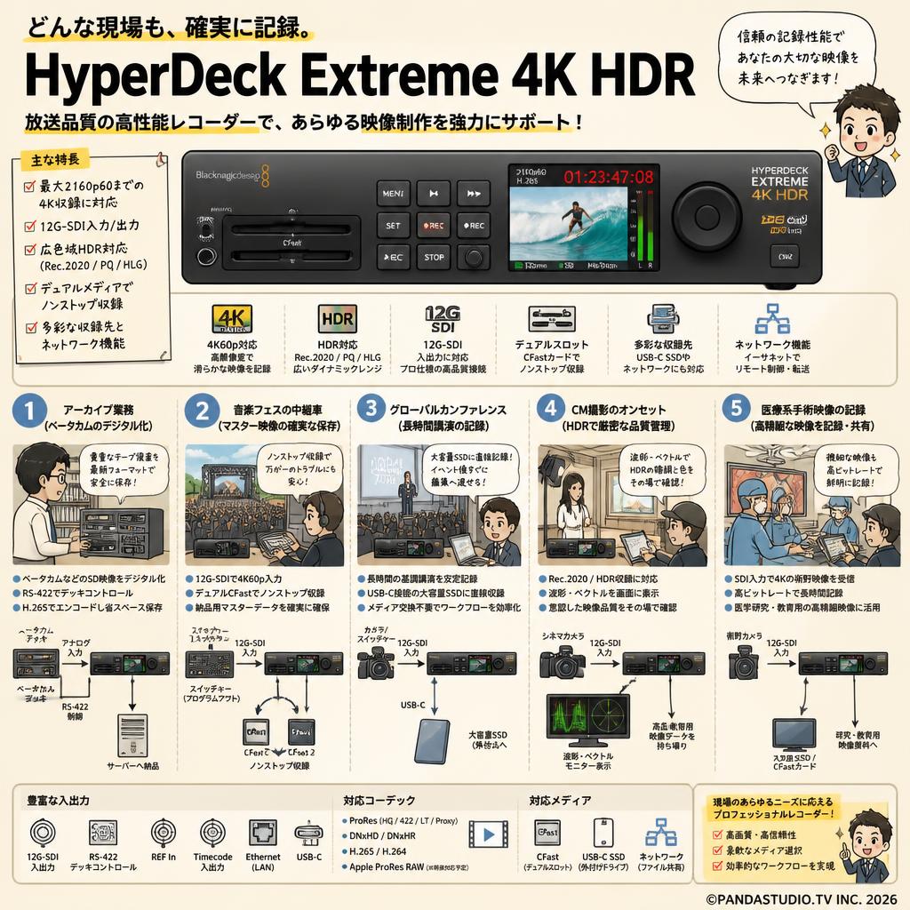 HyperDeck Extreme 4K HDR 用途