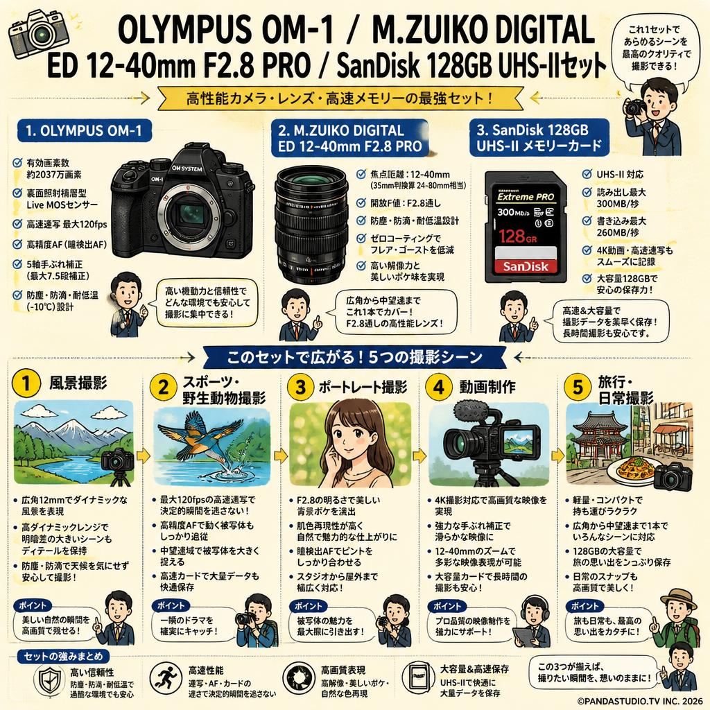 OLYMPUS OM-1 /  M.ZUIKO DIGITAL ED 12-40mm F2.8 PRO / SanDisk 128GB UHS-IIセット 用途