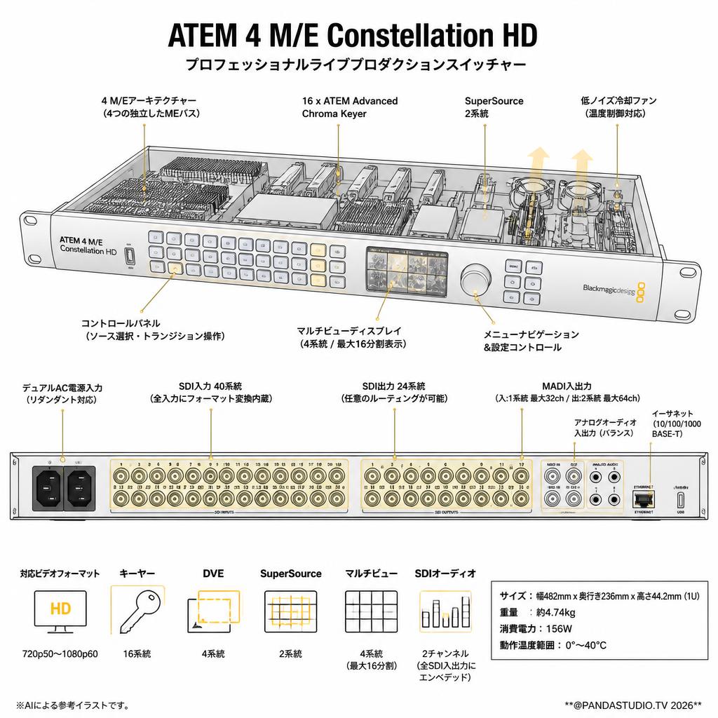 Blackmagic Design ATEM 4 M/E Constellation HD スペック