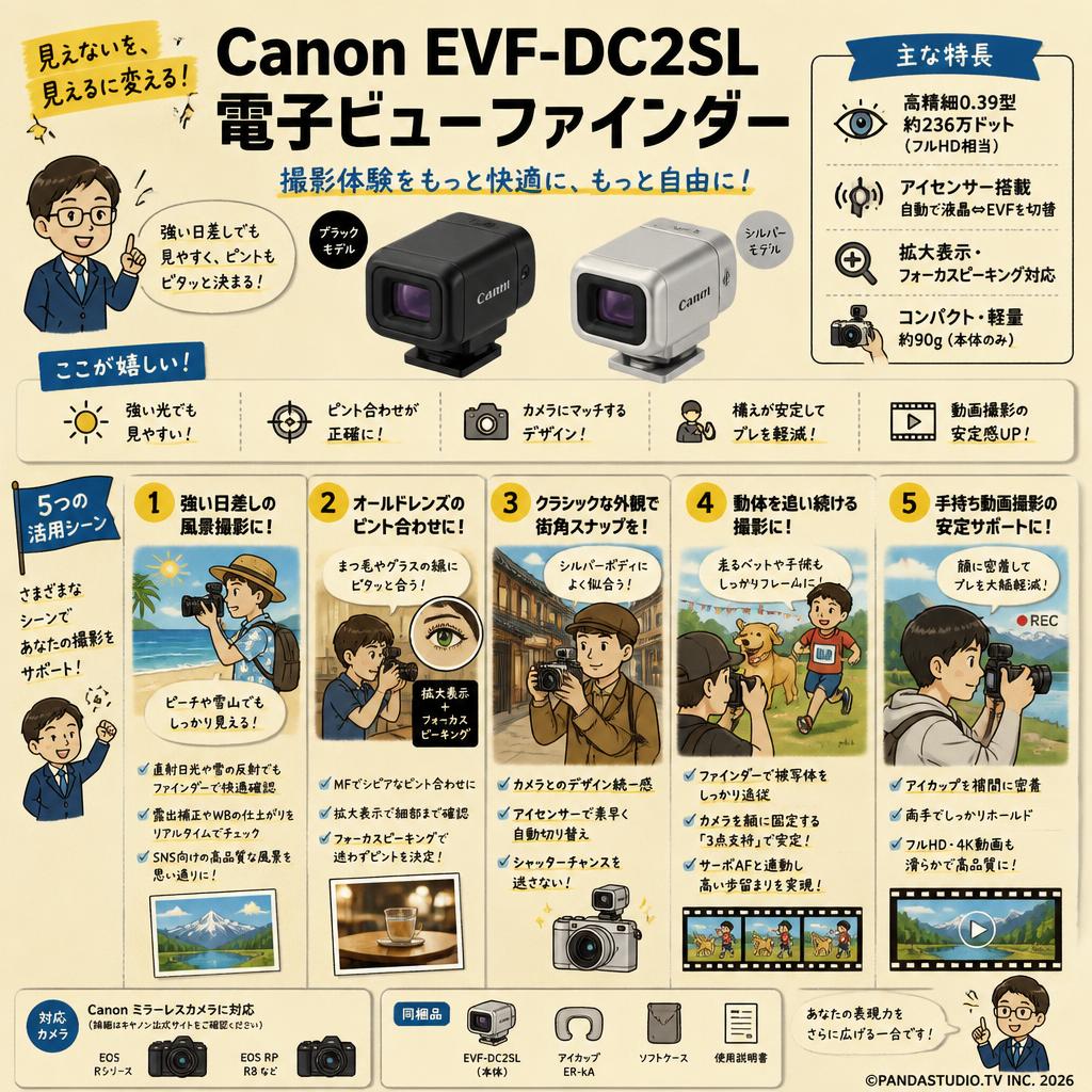 Canon EVF-DC2SL 電子ビューファインダー 用途