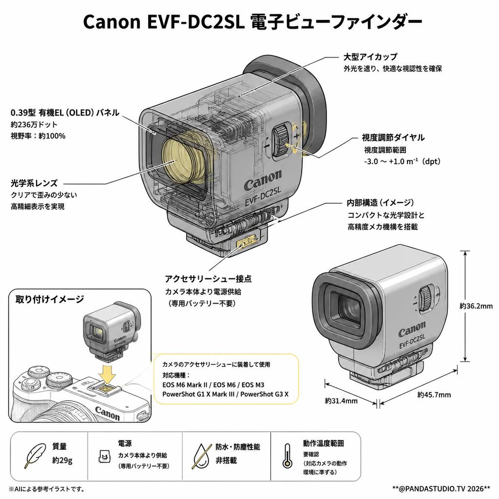 Canon EVF-DC2SL 電子ビューファインダー スペック