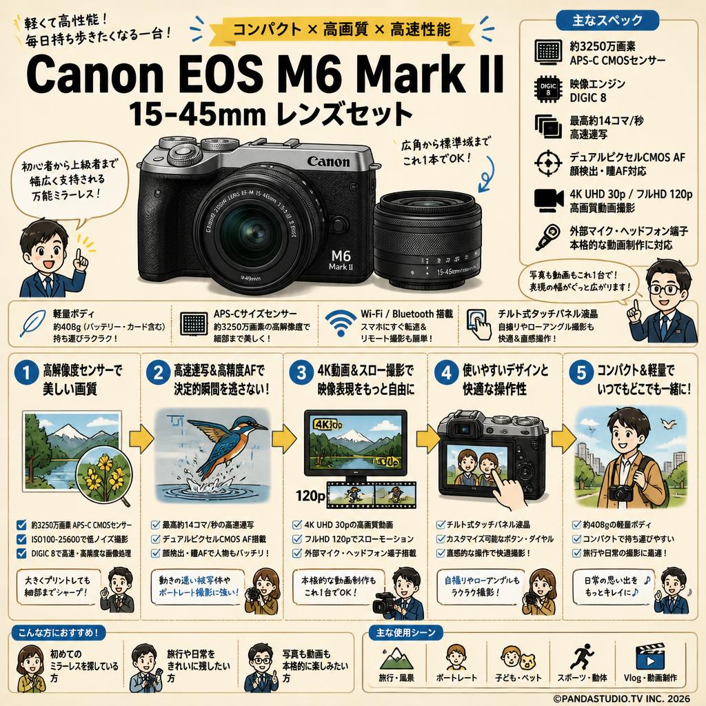 Canon EOS M6 Mark II・15-45mm レンズセット 概要