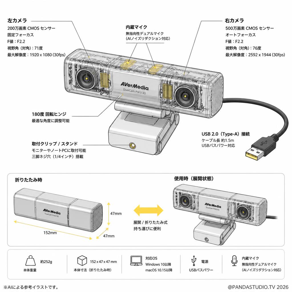 AVerMedia DualCam PW313D スペック