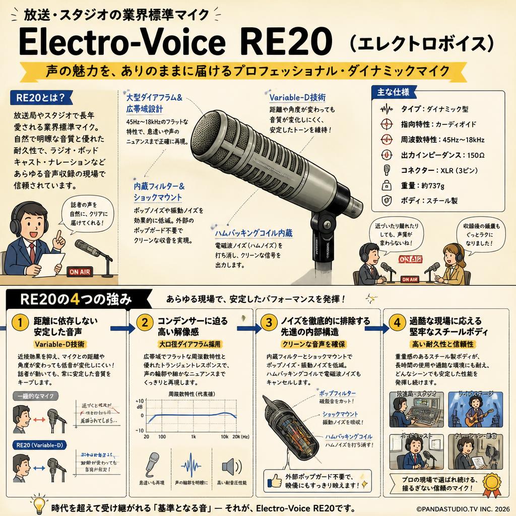 Electro-Voice RE20 （エレクトロボイス） | パンダスタジオ・レンタル