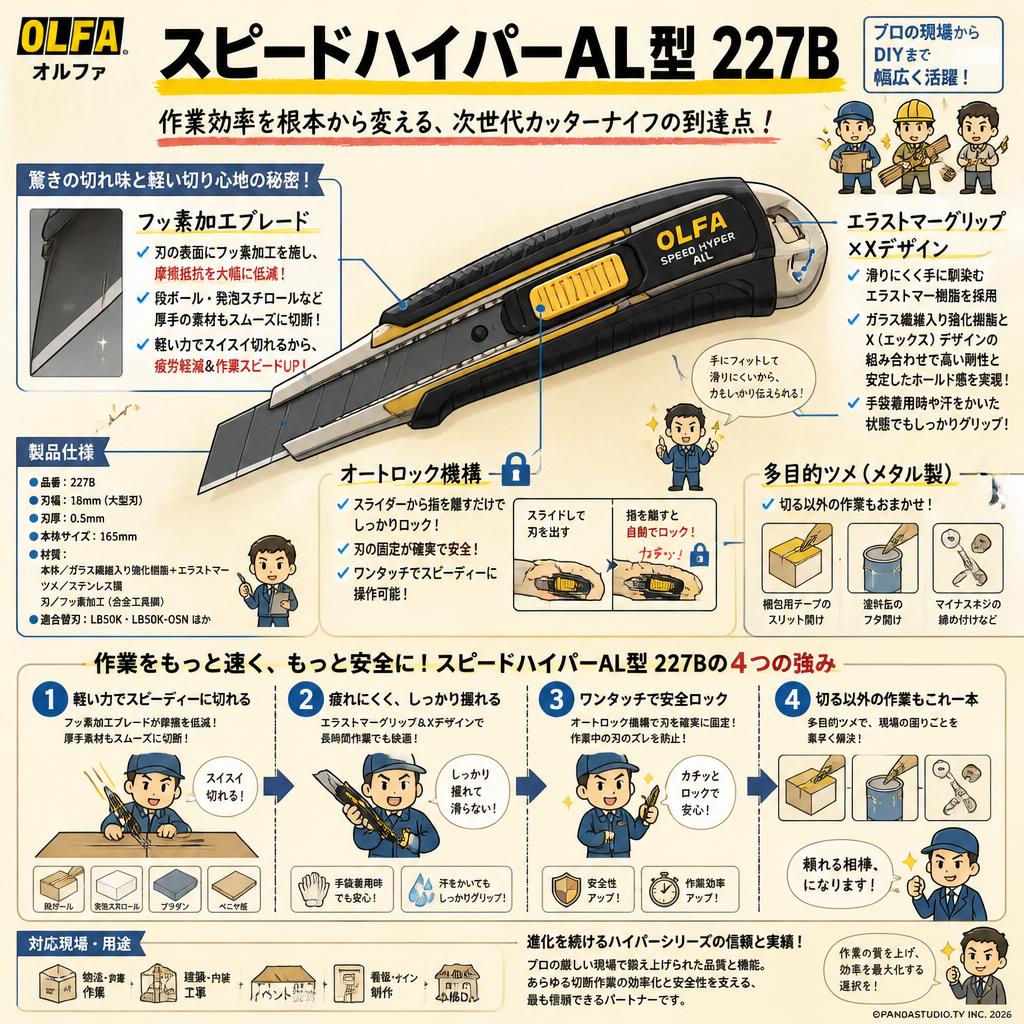 オルファ(OLFA) スピードハイパーAL型 227B 概要