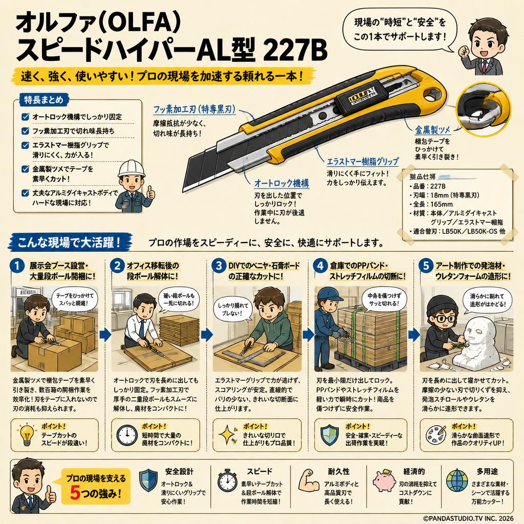 オルファ(OLFA) スピードハイパーAL型 227B 用途
