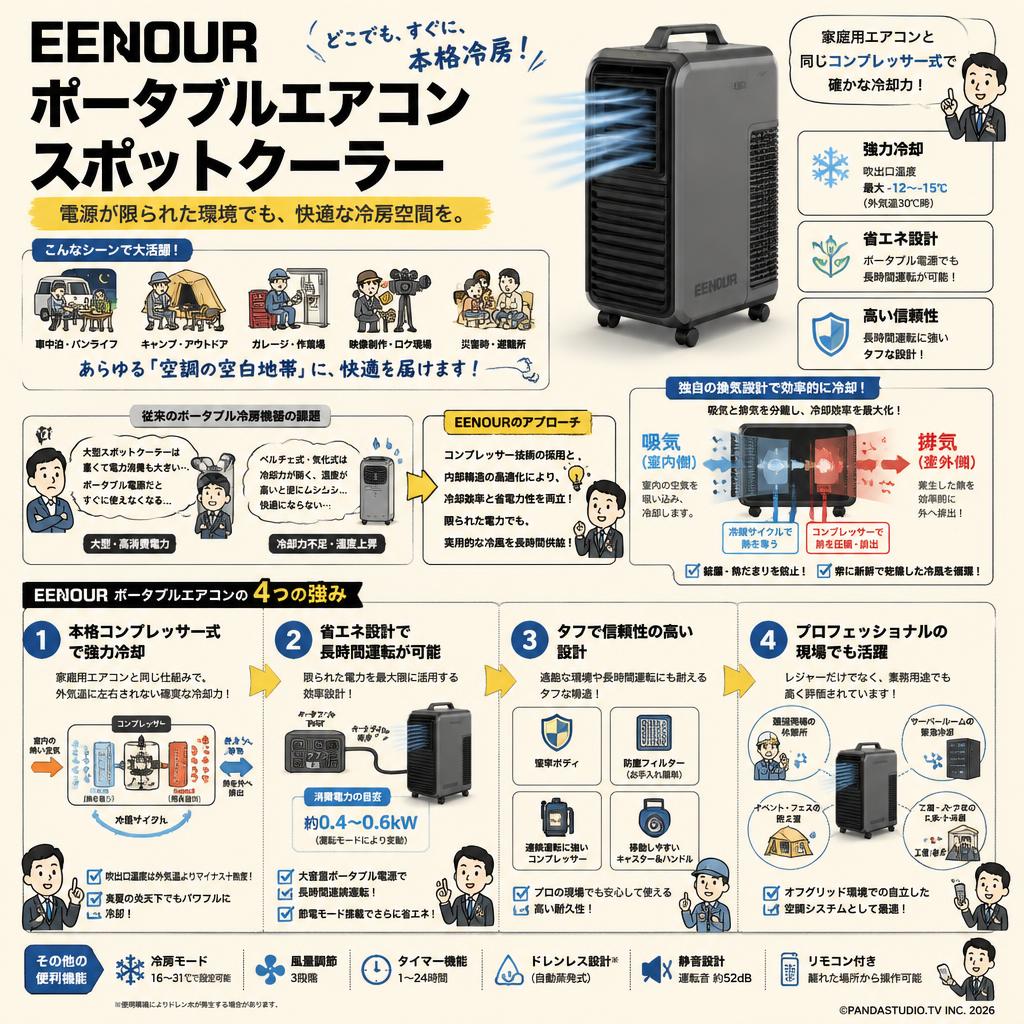 EENOUR ポータブルエアコン スポットクーラー 概要