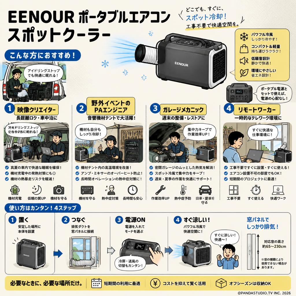 EENOUR ポータブルエアコン スポットクーラー おもな対象のお客様