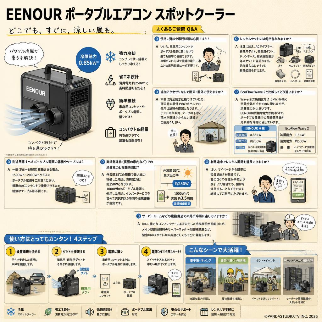 EENOUR ポータブルエアコン スポットクーラー FAQ（よくある質問と答え）