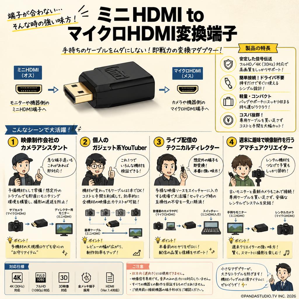 ミニHDMI toマイクロHDMI変換端子 おもな対象のお客様