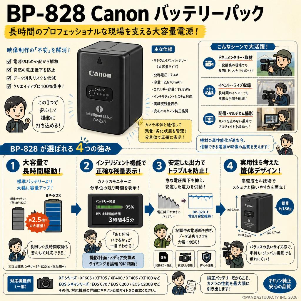 BP-828 Canon バッテリーパック 概要