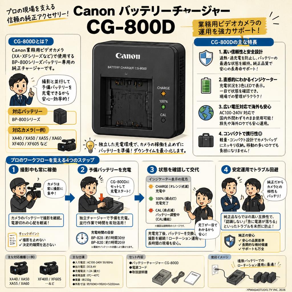 Canon バッテリーチャージャー CG-800D 概要