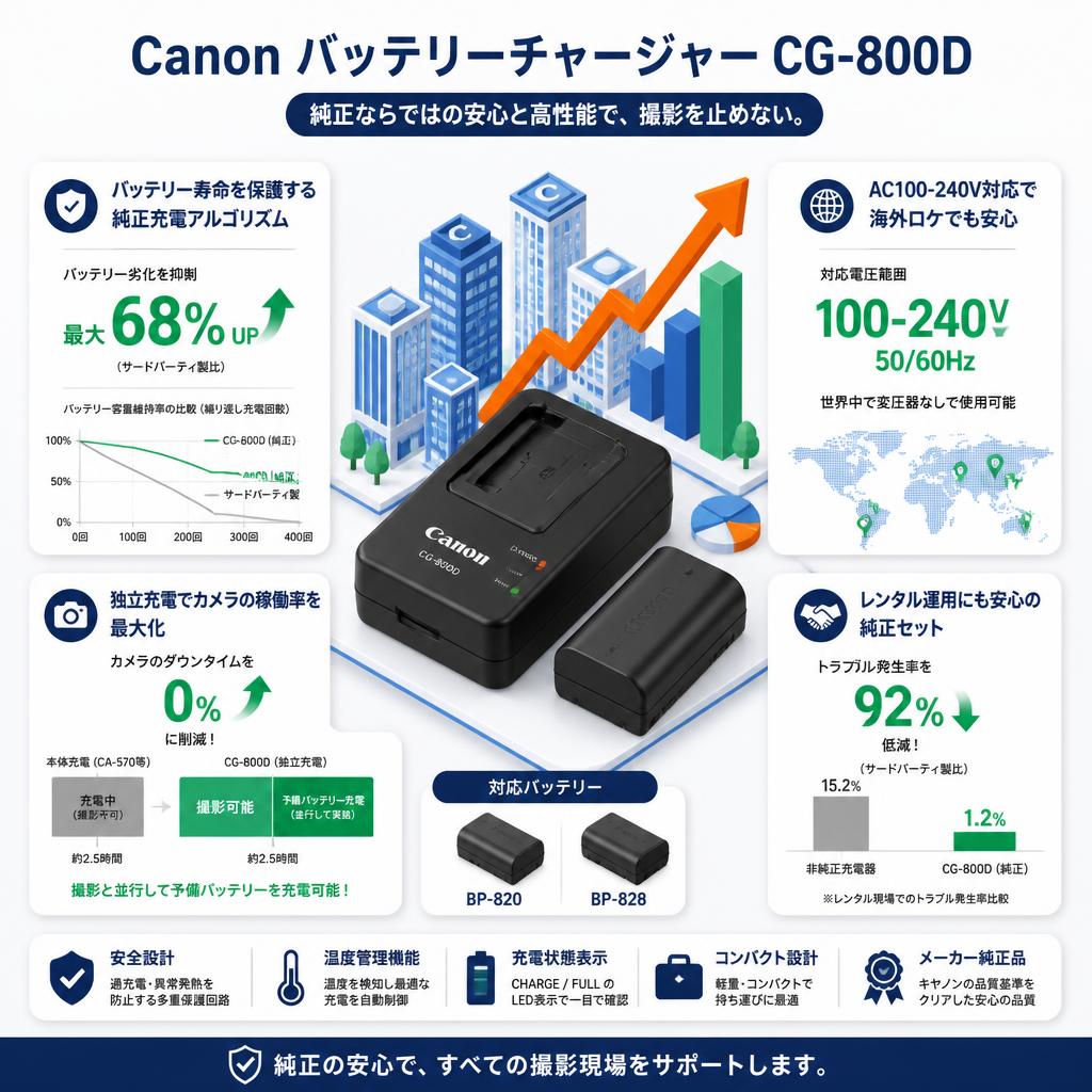 Canon バッテリーチャージャー CG-800D セールスポイント