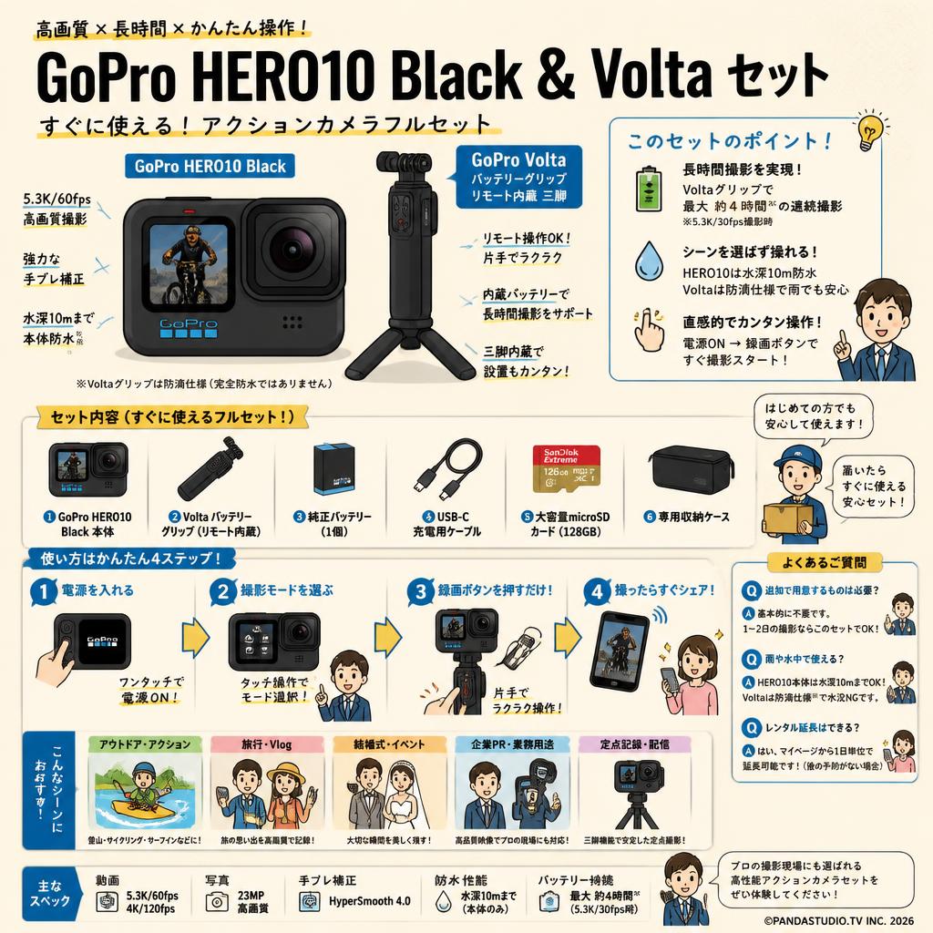 GoPro HERO10 Black アクションカメラ/GoPro Volta バッテリーグリップ リモート内蔵 三脚セット FAQ（よくある質問と答え）