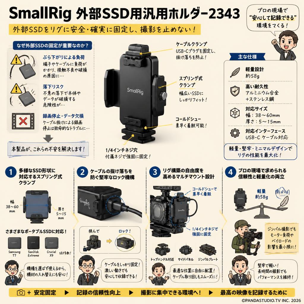 SmallRig 外部SSD用汎用ホルダー2343 概要