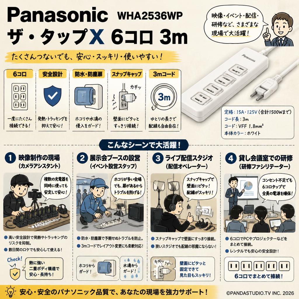 Panasonic WHA2536WP [ザ・タップX 6コ口 3m ] おもな対象のお客様