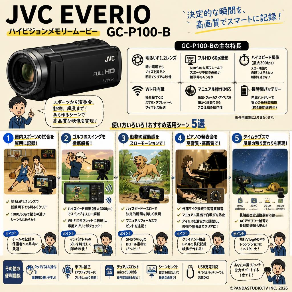 JVC EVERIO ハイビジョンメモリームービー GC-P100-B 用途
