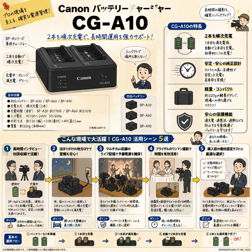 Canon バッテリーチャージャー CG-A10 用途