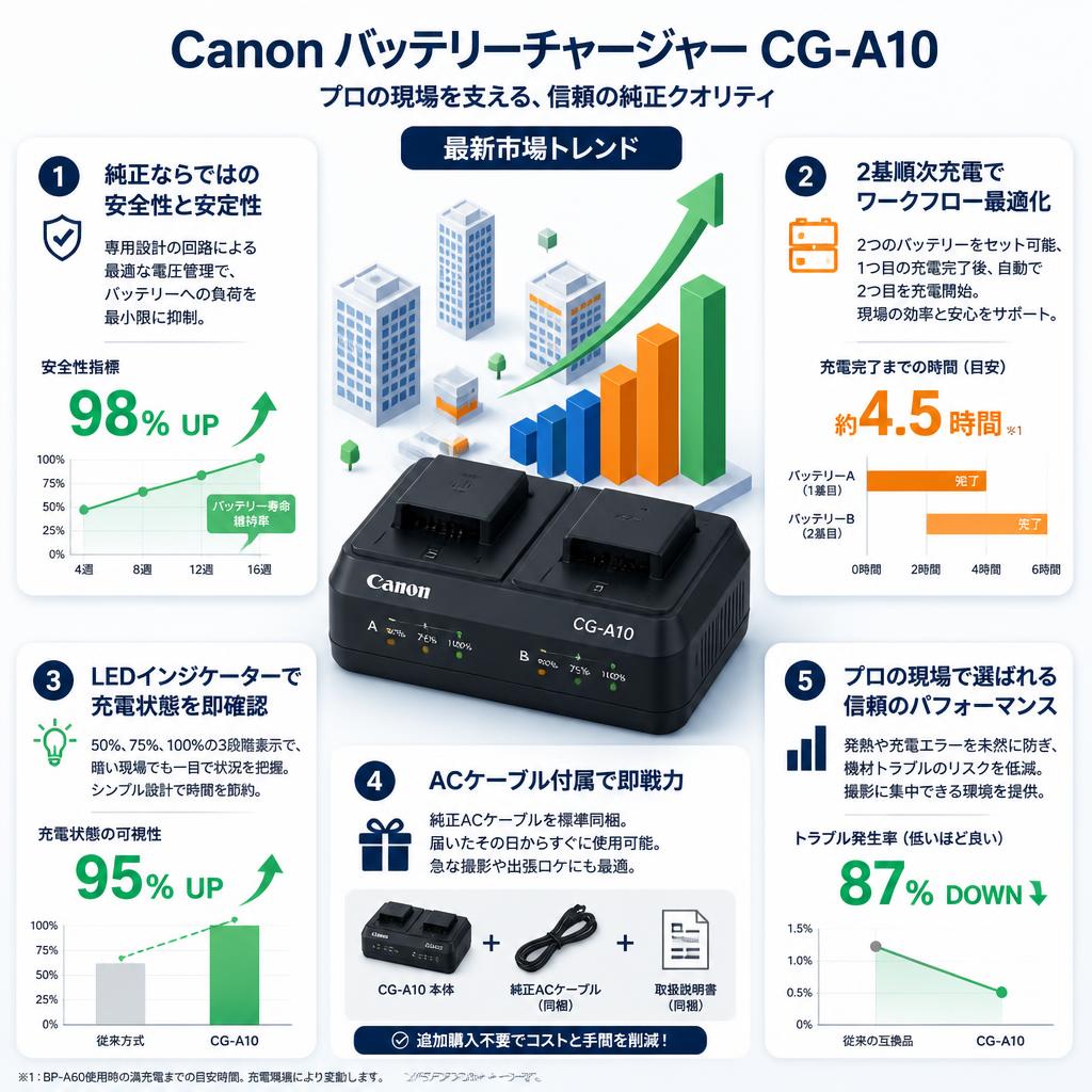 Canon バッテリーチャージャー CG-A10 セールスポイント
