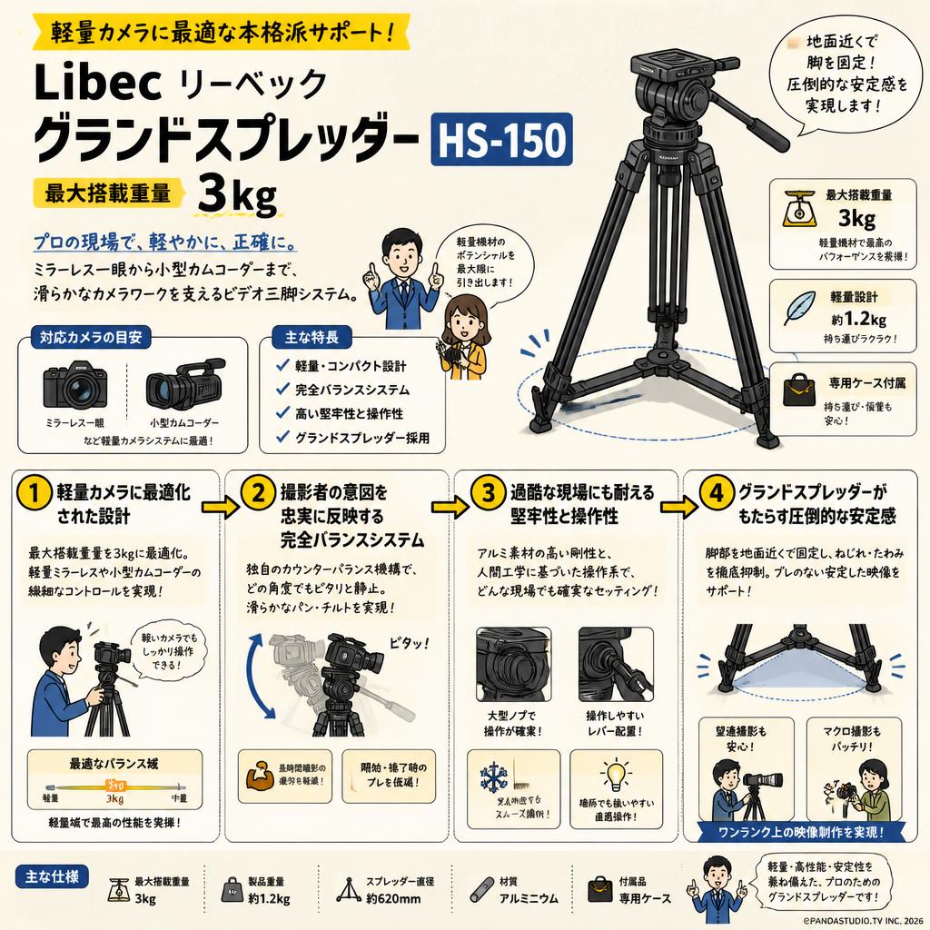 Libec リーベック  グランドスプレッダー（最大搭載重量 3kg）HS-150 概要