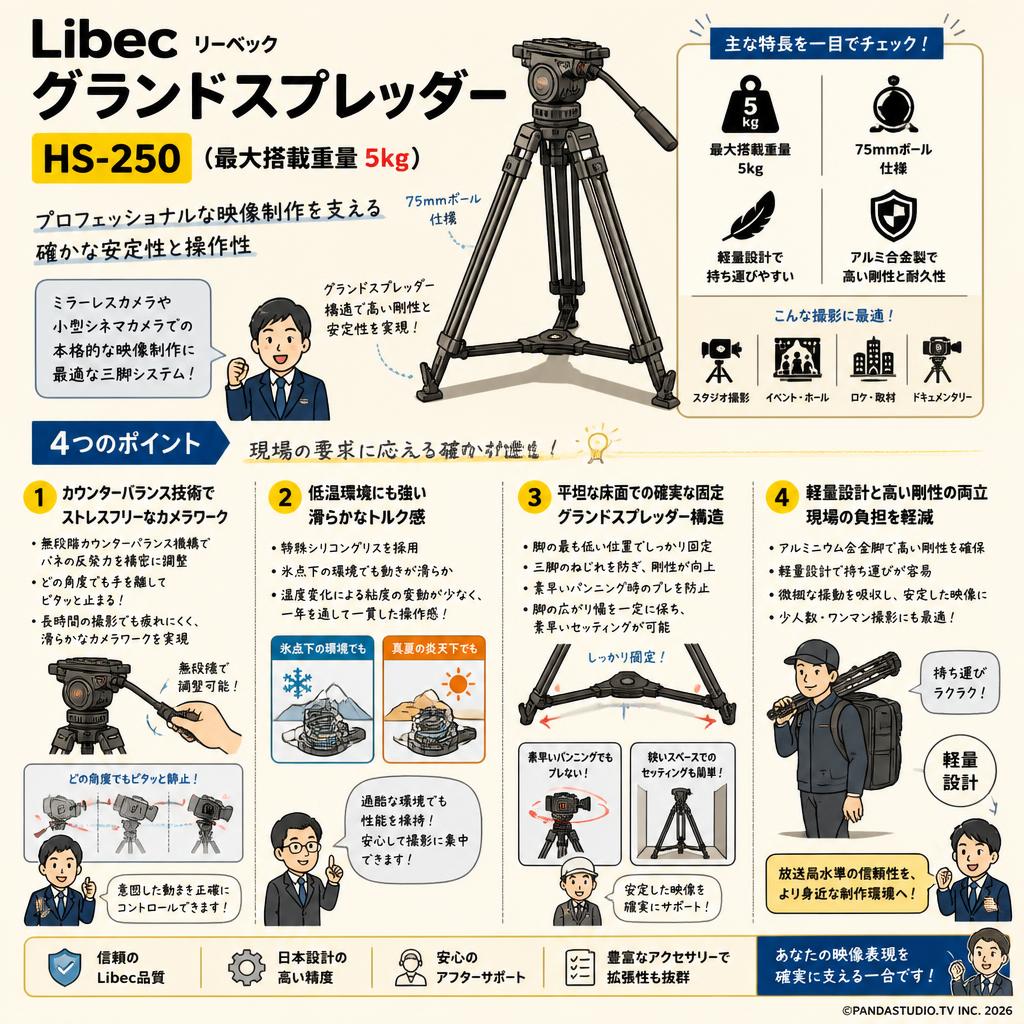 Libec リーベック グランドスプレッダー (最大搭載重量 5kg) HS-250 概要