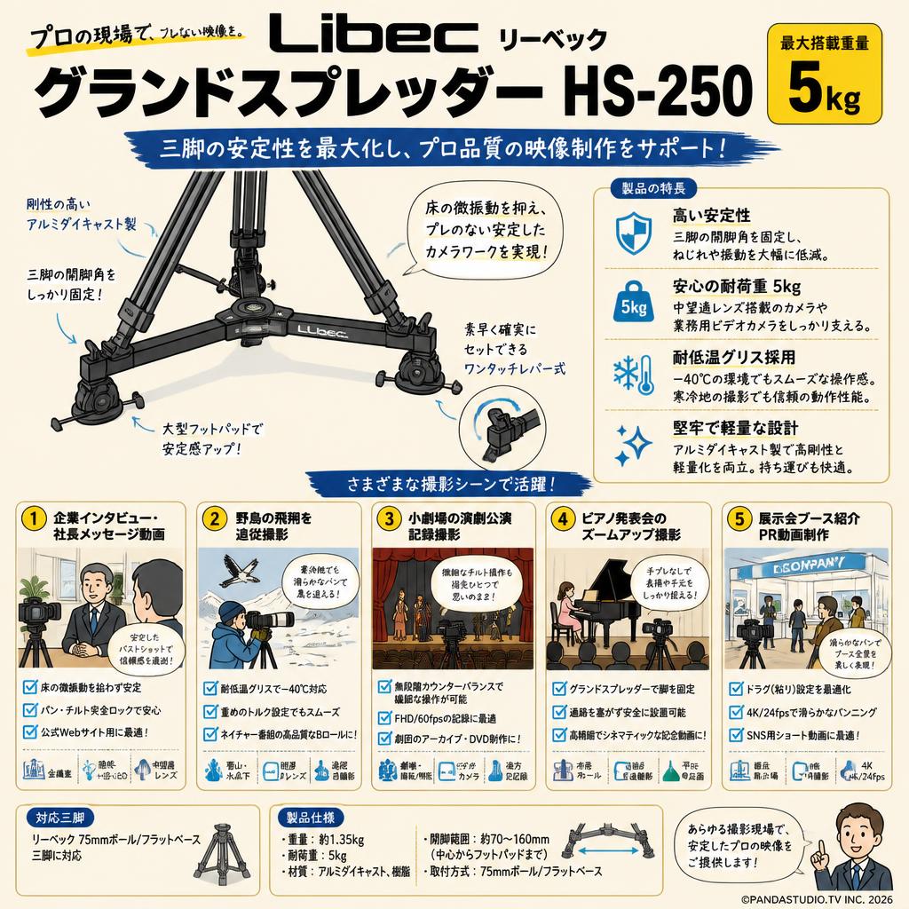 Libec リーベック グランドスプレッダー (最大搭載重量 5kg) HS-250 用途