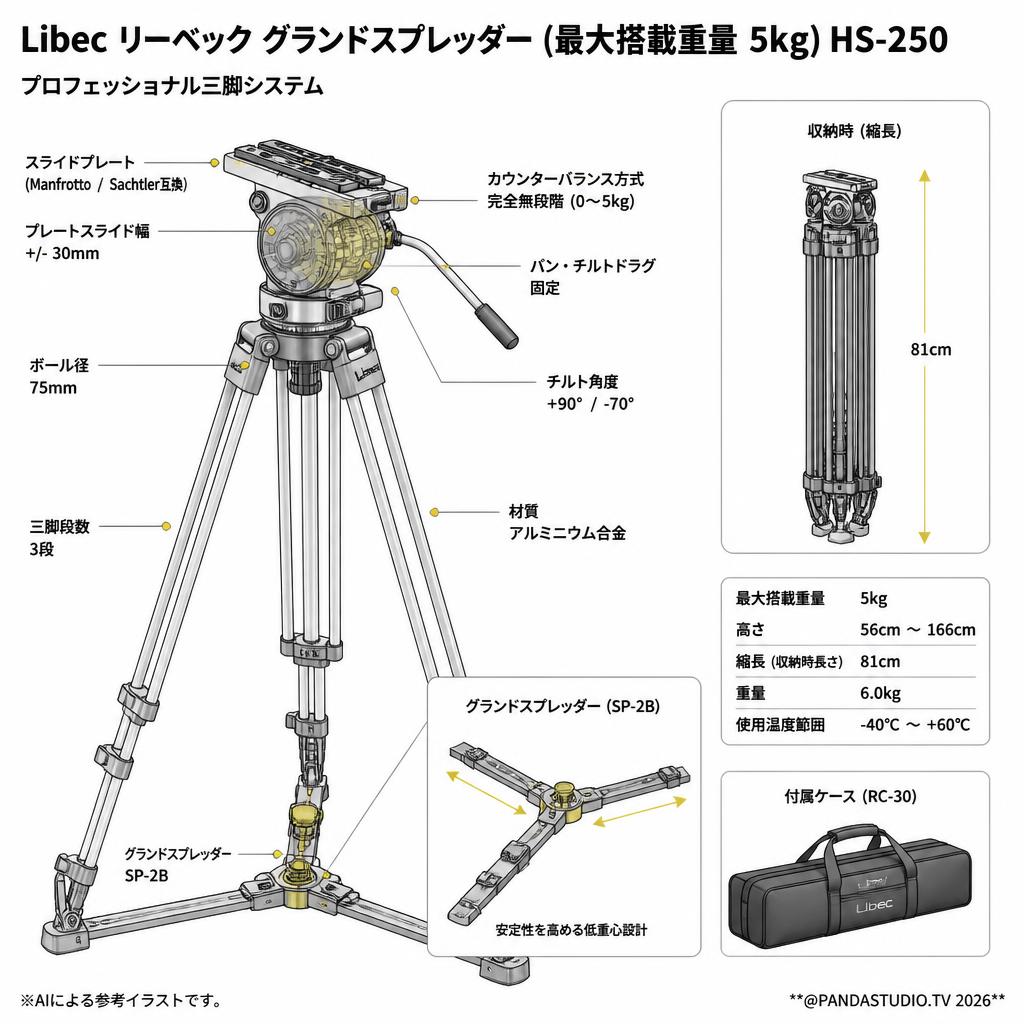 Libec リーベック グランドスプレッダー (最大搭載重量 5kg) HS-250 スペック